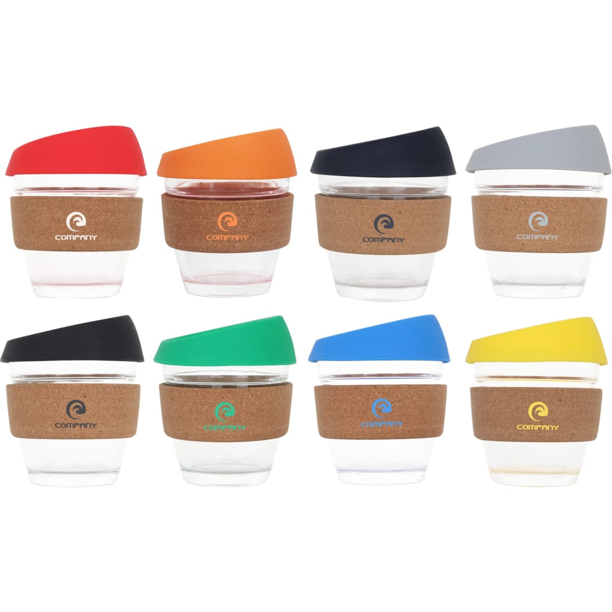 8 OZ Reusable Glass Coffee Cup with Cork Band
