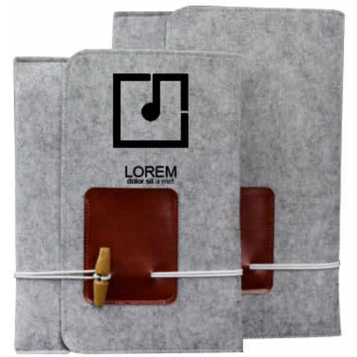 Small Grey Felt File Pouch