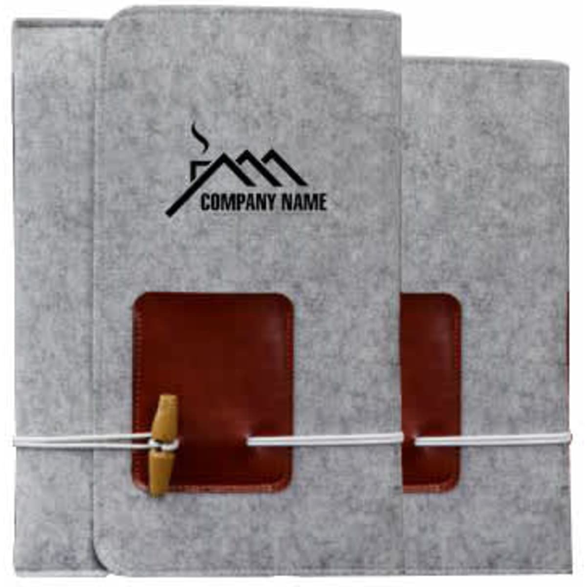 Large Grey Felt File Pouch