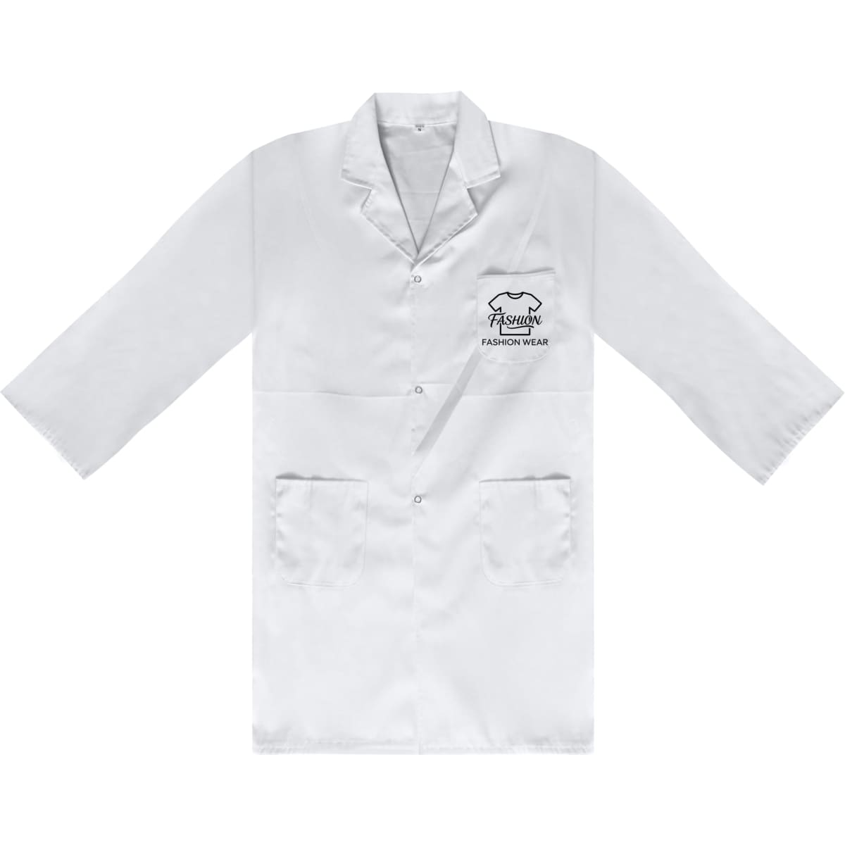 Snap-Front Long Sleeve Lab Coat