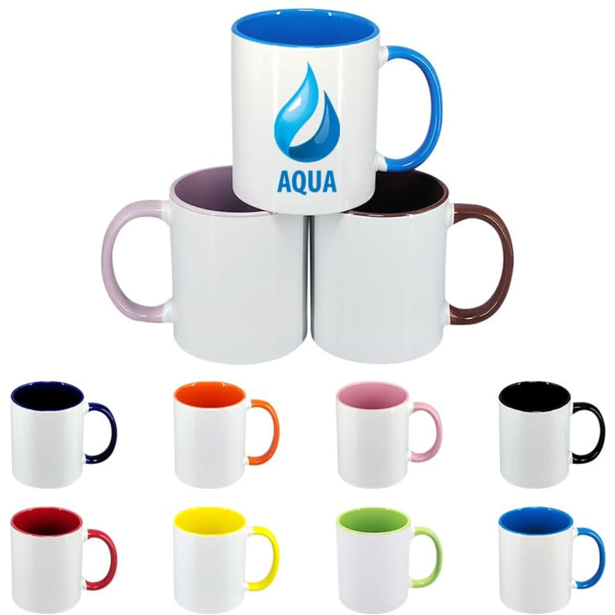 11oz Two-Tone Ceramic Coffee Mugs