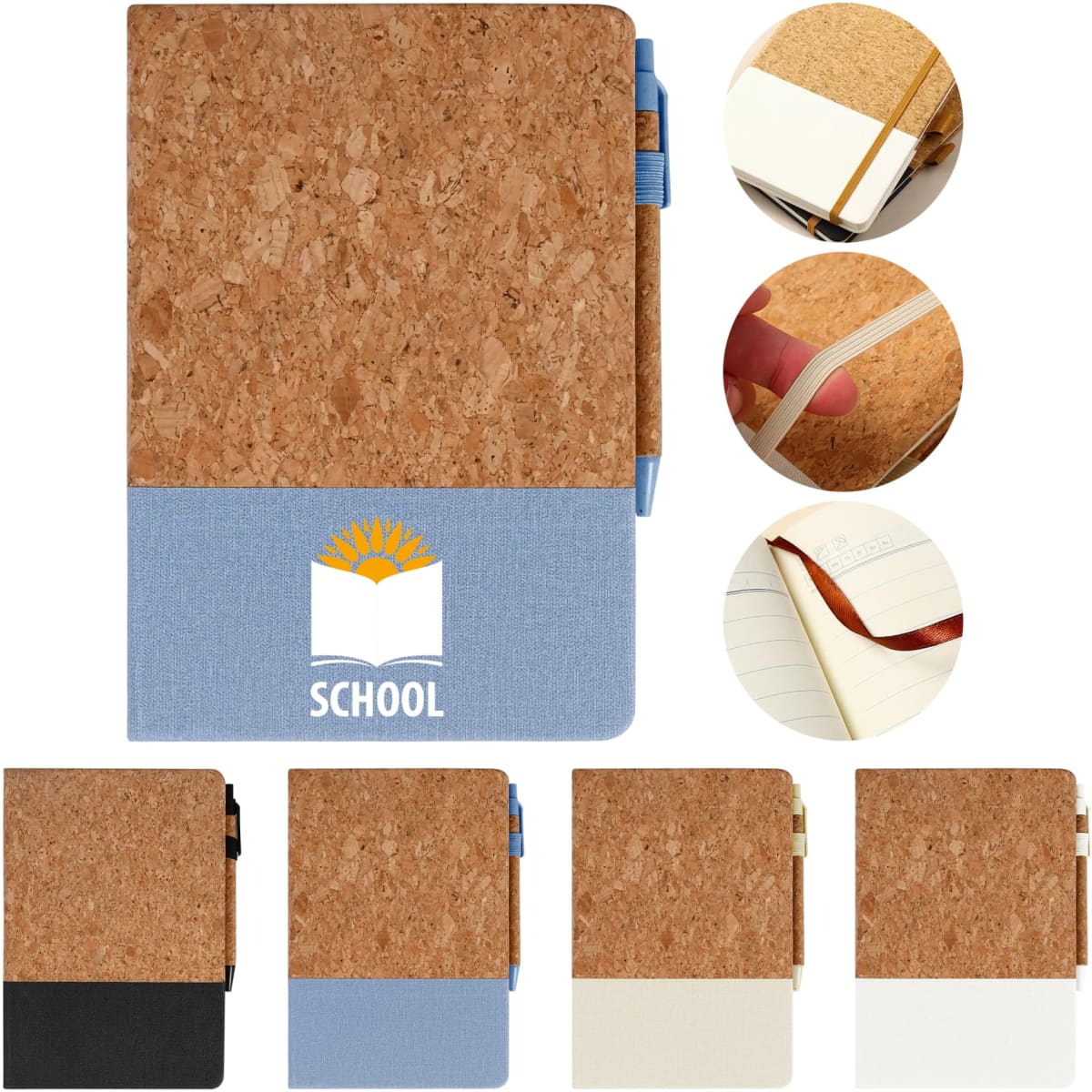 Cork & Linen Journal Notebook with Pen