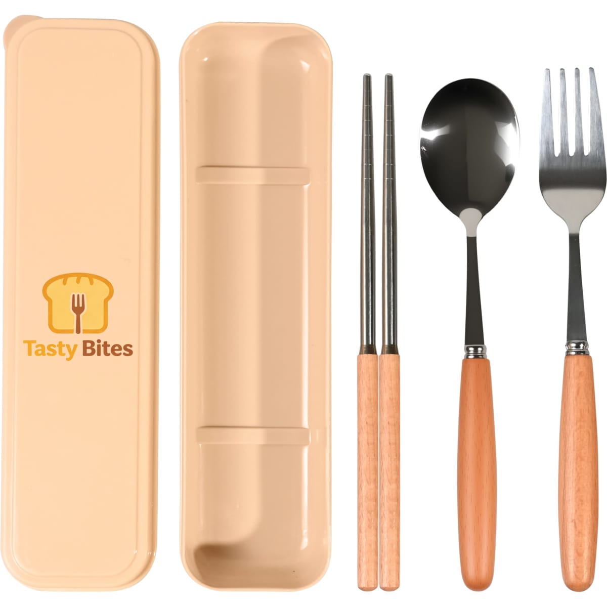 Stainless Steel Cutlery Set with Wooden Handles