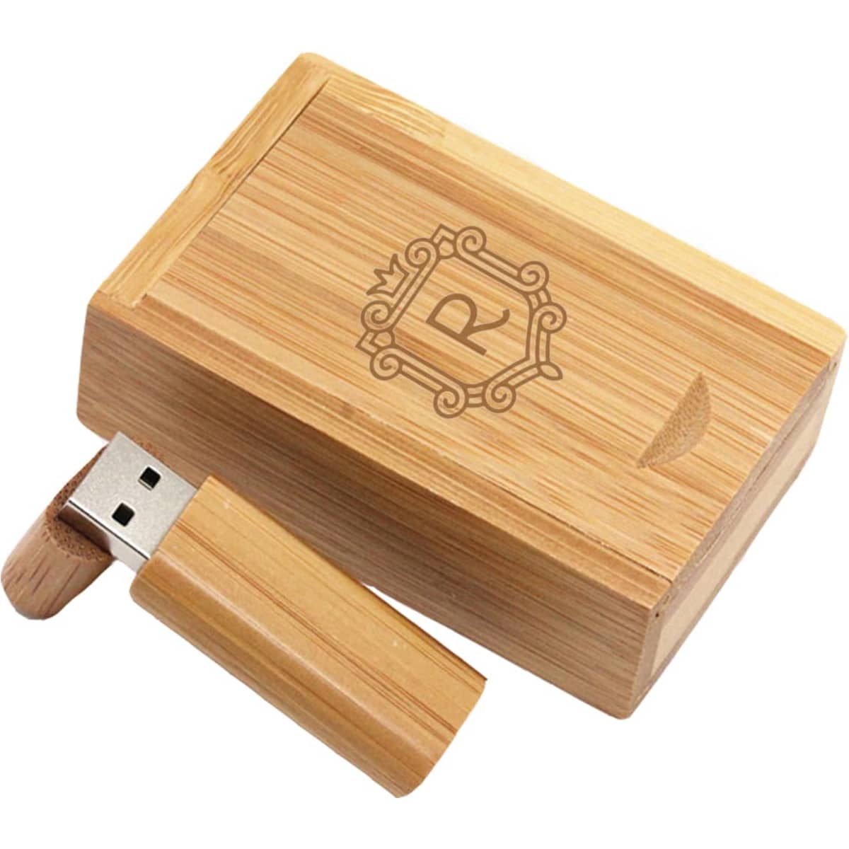 Bamboo USB Flash Drive With Case - 32GB