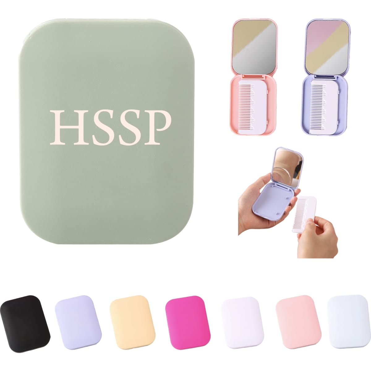 Flip Lid Mirror and Comb Set