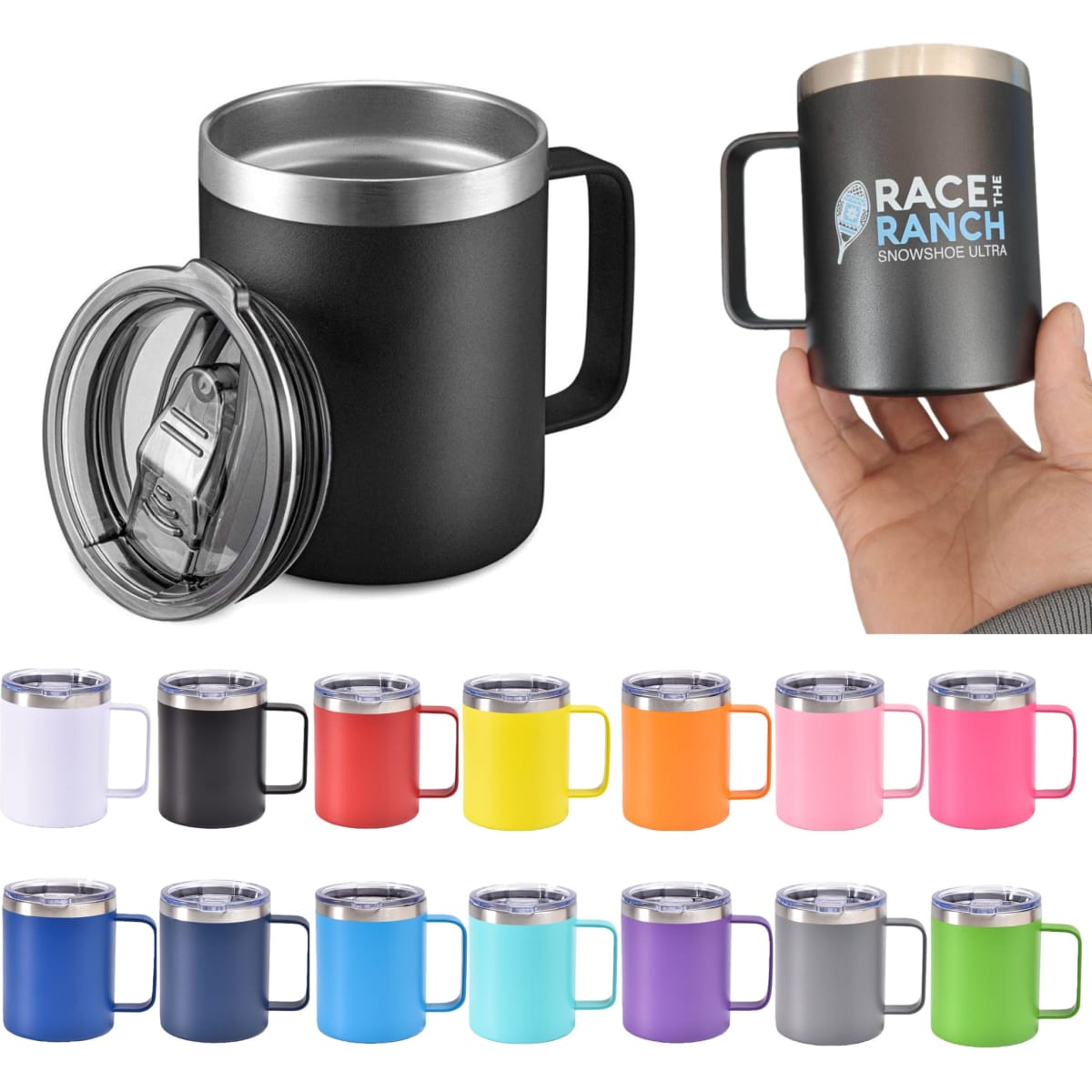 12oz Stainless Steel Insulated Mug W/ Handle