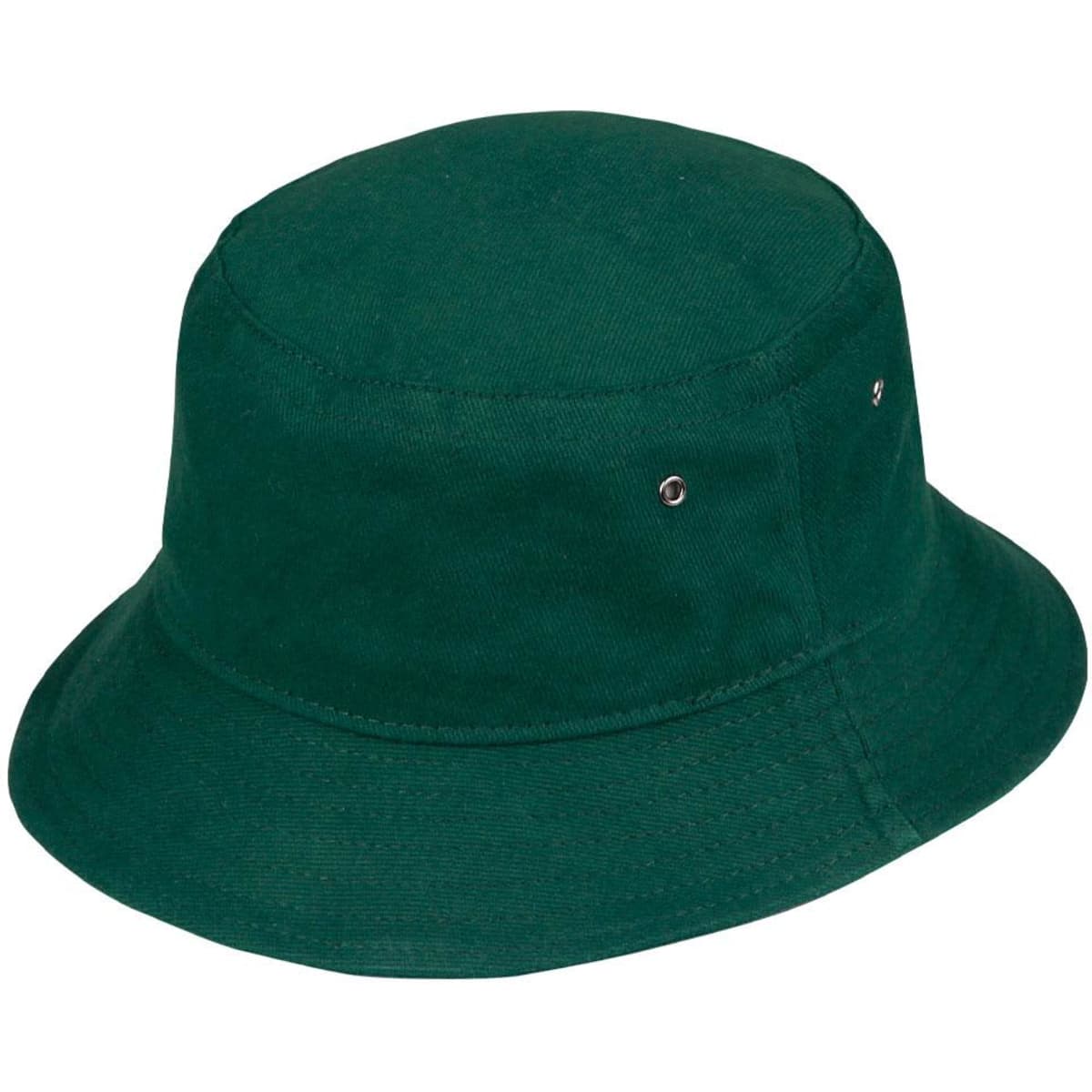 A black soft washed bucket hat with a wide brim and a subtle logo detail.