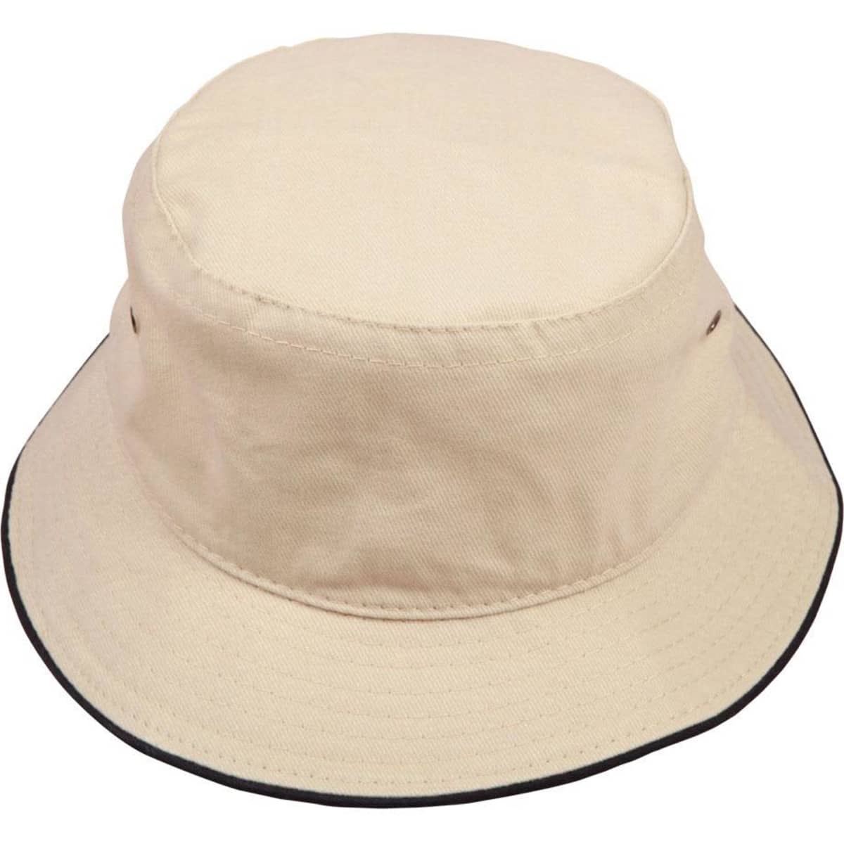 A red bucket hat with a soft, washed texture and a contrasting trim. It features a logo on the side.