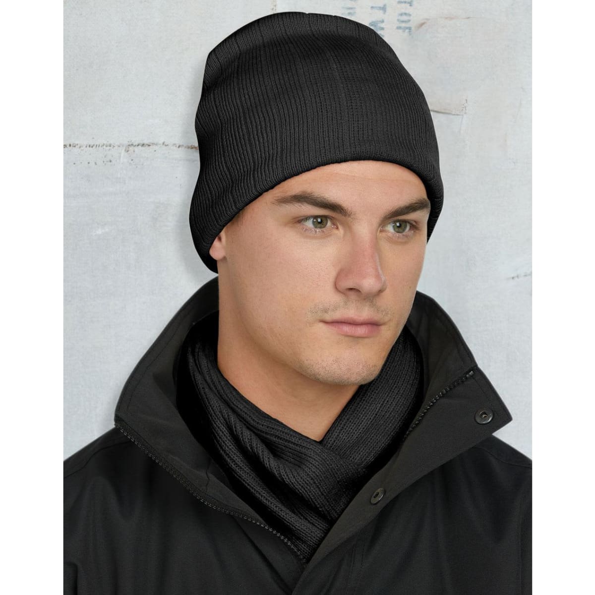 Cable Knit Beanie with Fleece Head Band
