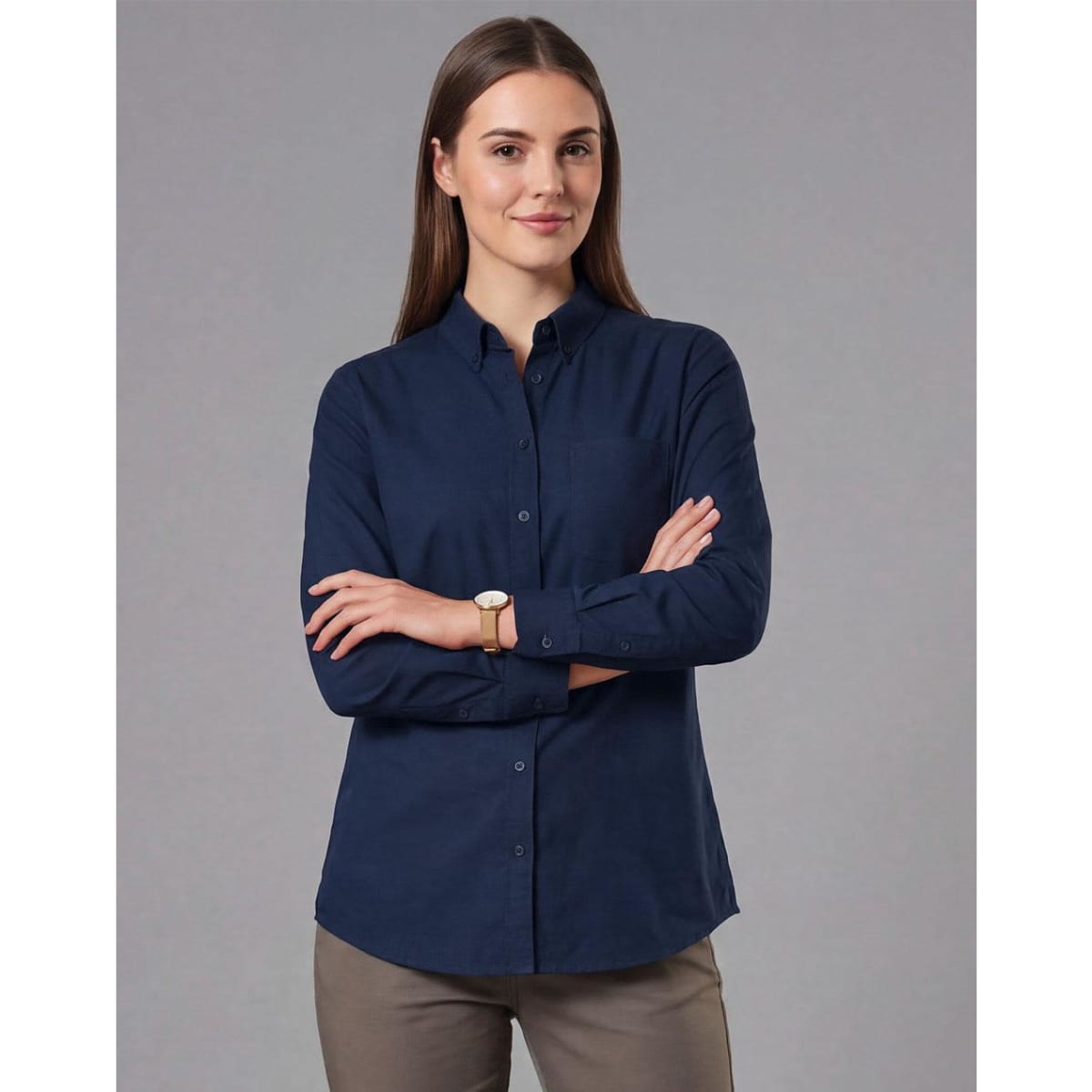 Ladies’ Smart Casual Cotton Blend L/S Shirt
