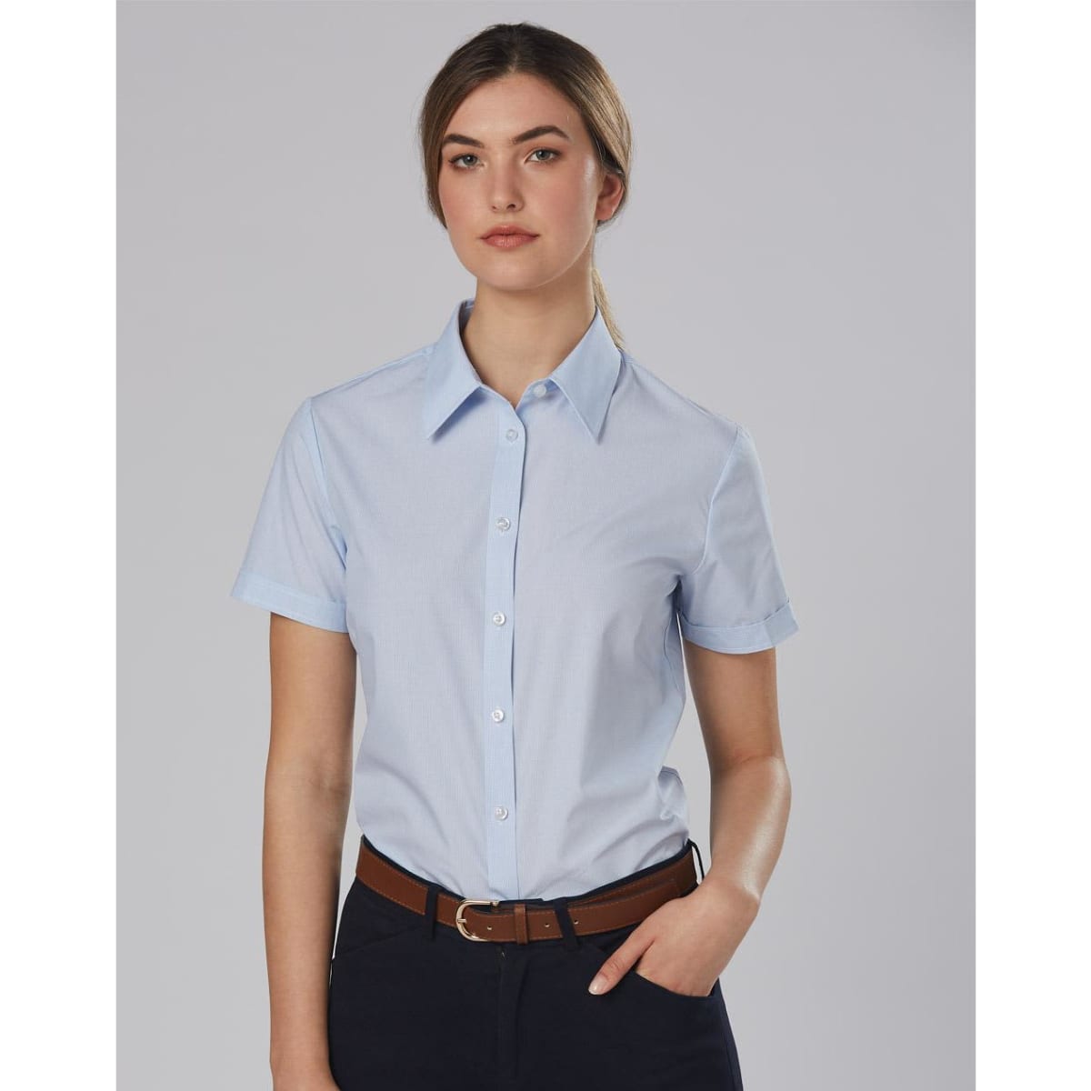 Women’s Fine Stripe S/S Shirt