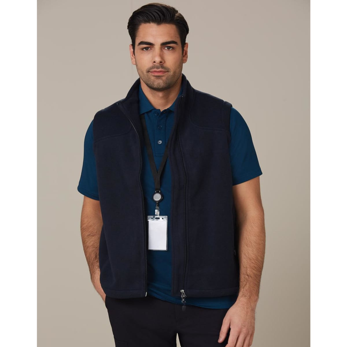 Man’s bonded polar fleece vest