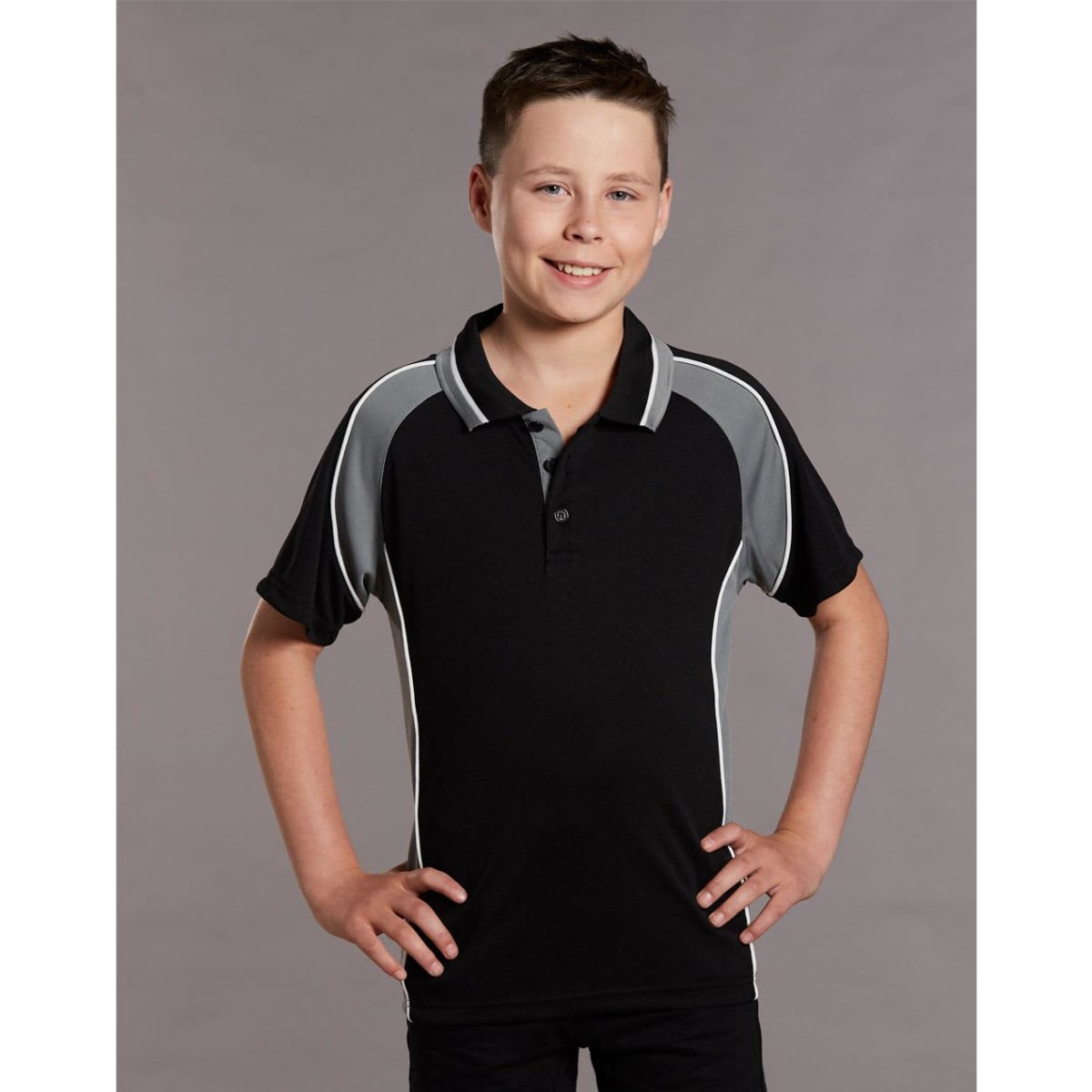 Kids’ mini waffle CoolDry Polo