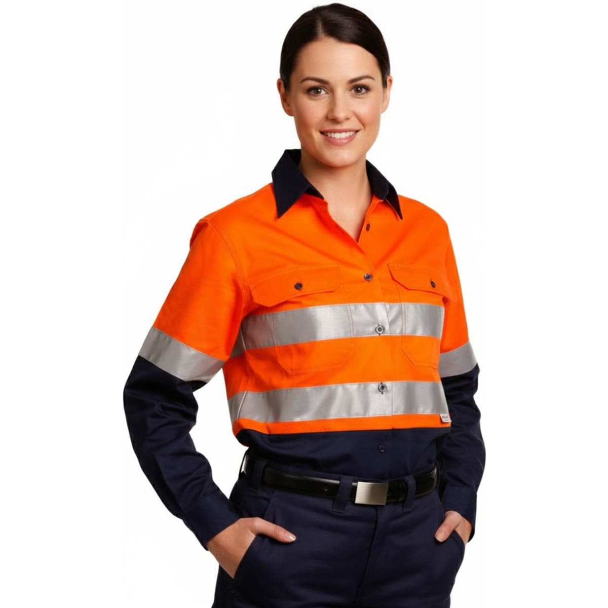 Ladies’ Hi-Vis L/S Safety Shirt 3M Tape