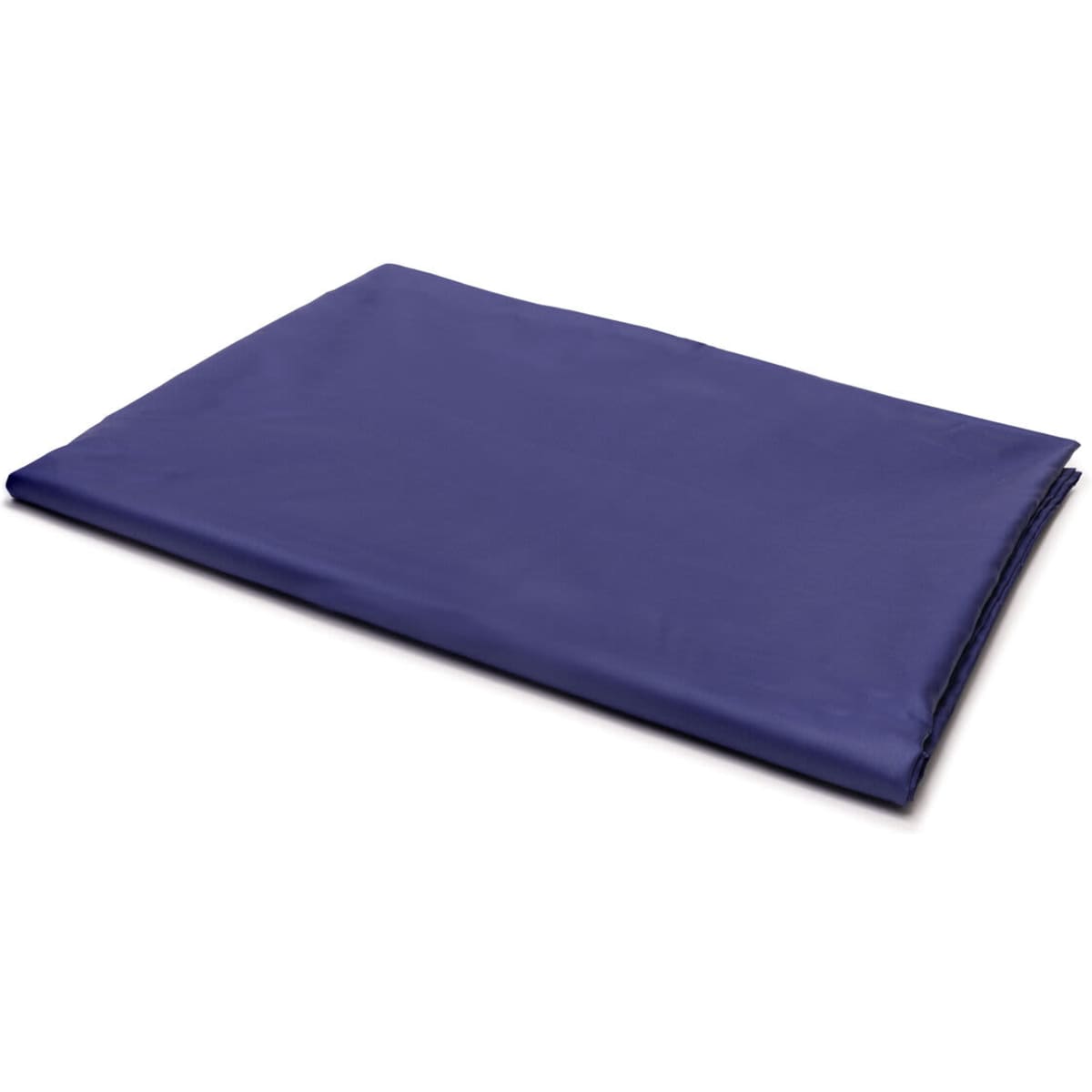 A navy blue slide sheet folded flat, featuring a smooth, shiny surface and a logo.