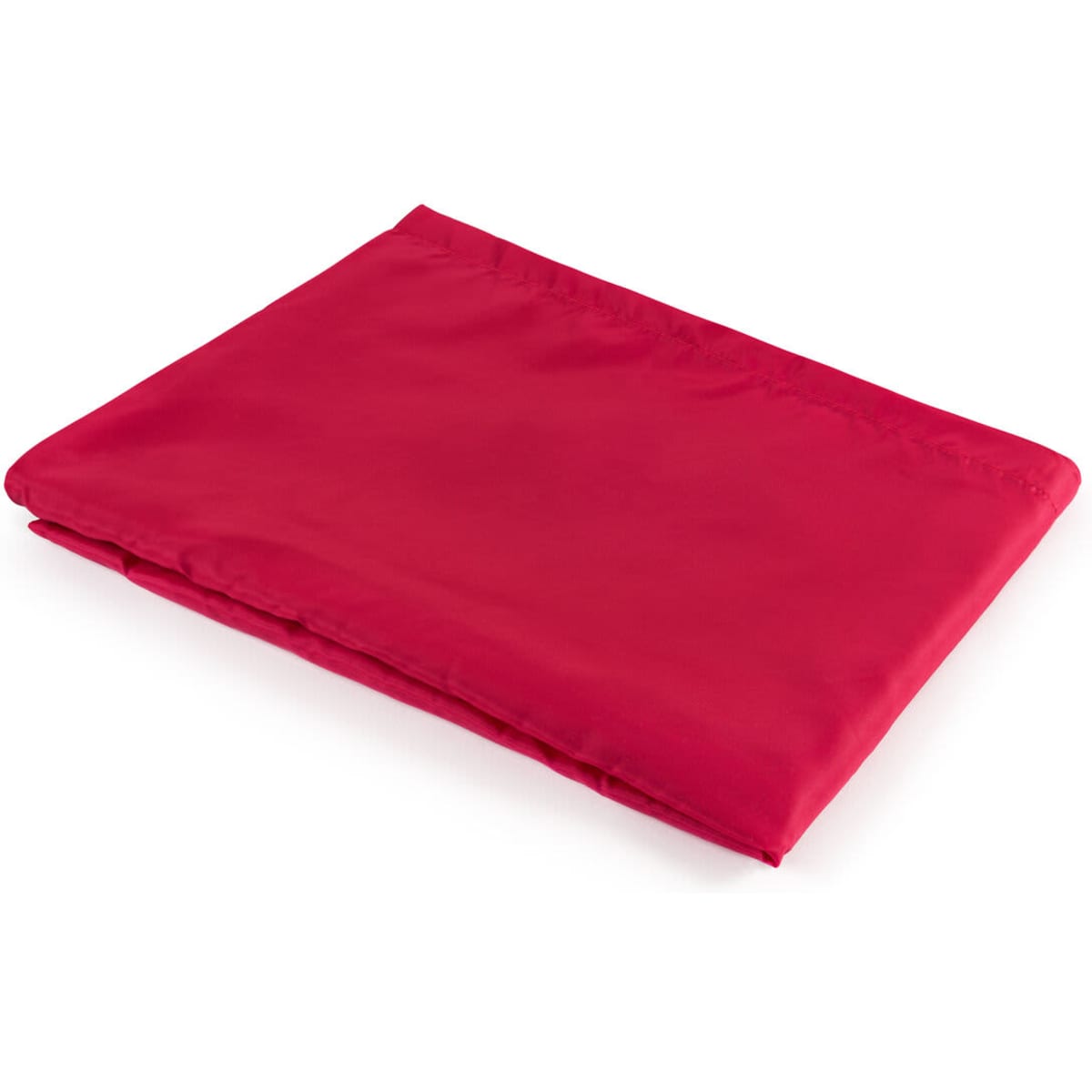 A red slide sheet, neatly folded, featuring a smooth surface and an edge with a logo.