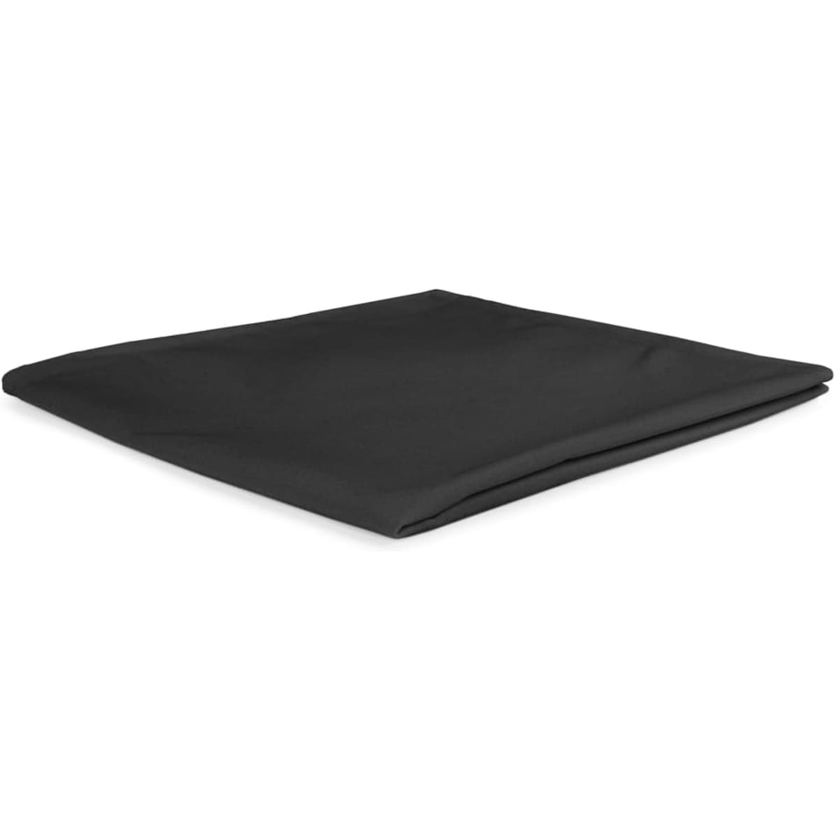 A folded black serviette made from 100% polyester, 245 gsm, featuring a simple design.