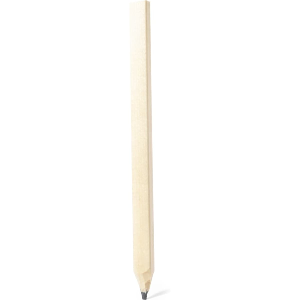 A grey-lead pencil with a light wood finish and a sharpened tip, featuring a simple design without additional markings.