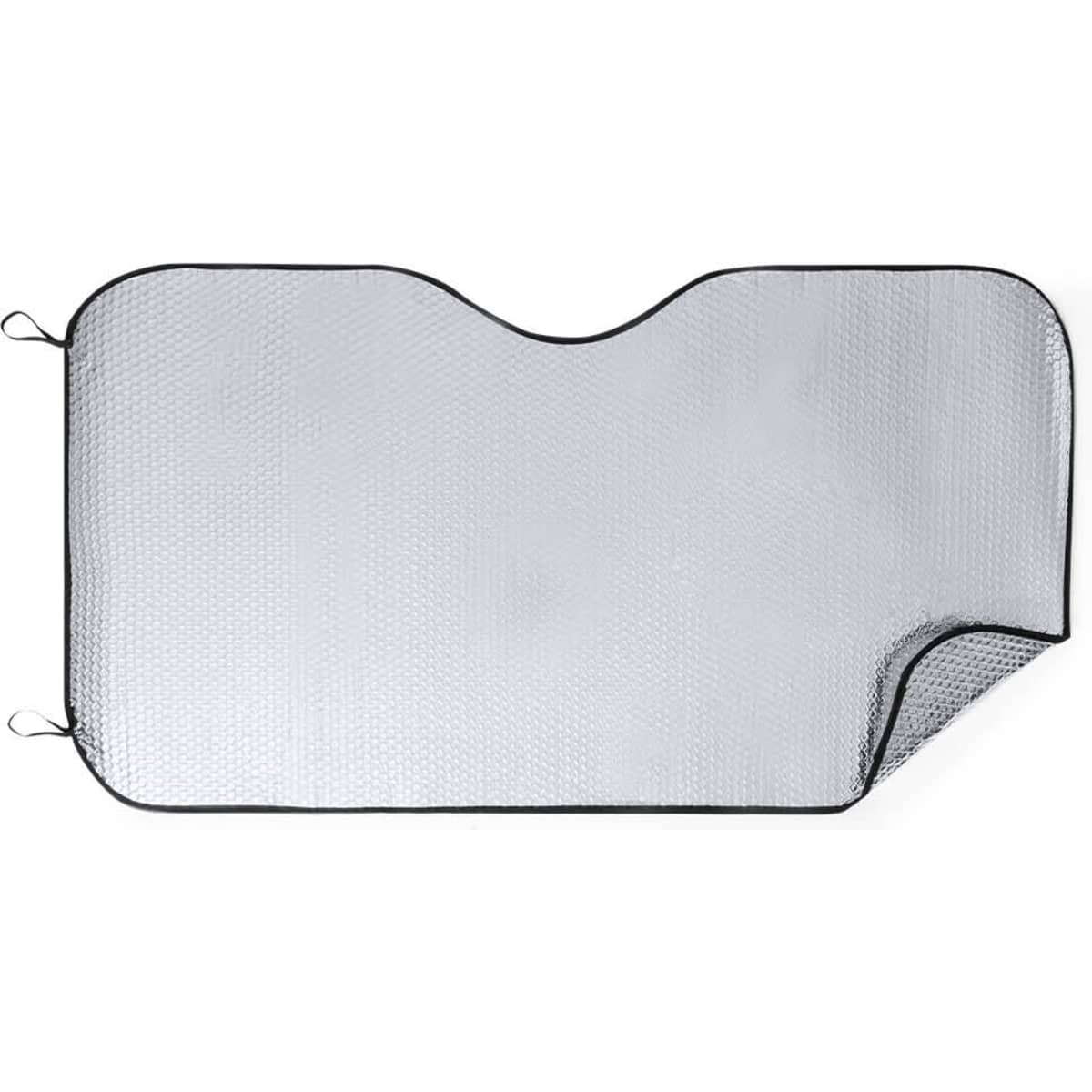A sunshade with a mesh design, featuring a black trim and an ergonomic shape for outdoor use.