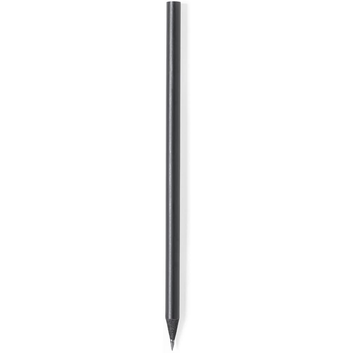A grey lead pencil featuring a simple design and a pointed tip. The pencil has a minimalistic branding logo.