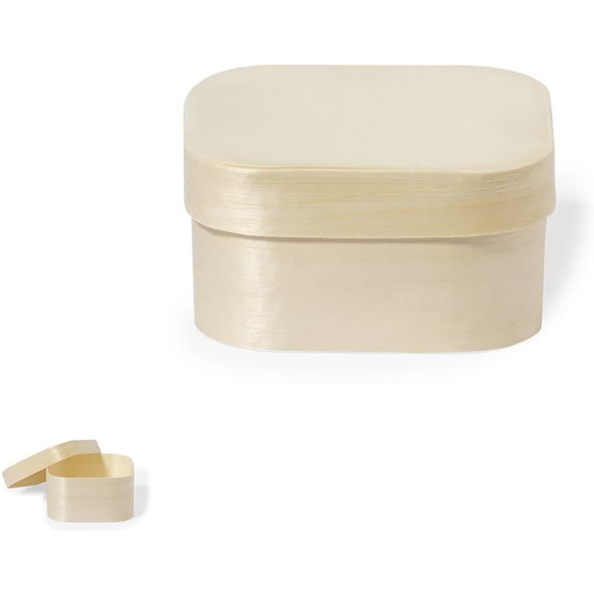 A gold-toned gift box with a smooth finish, featuring a removable lid on top.