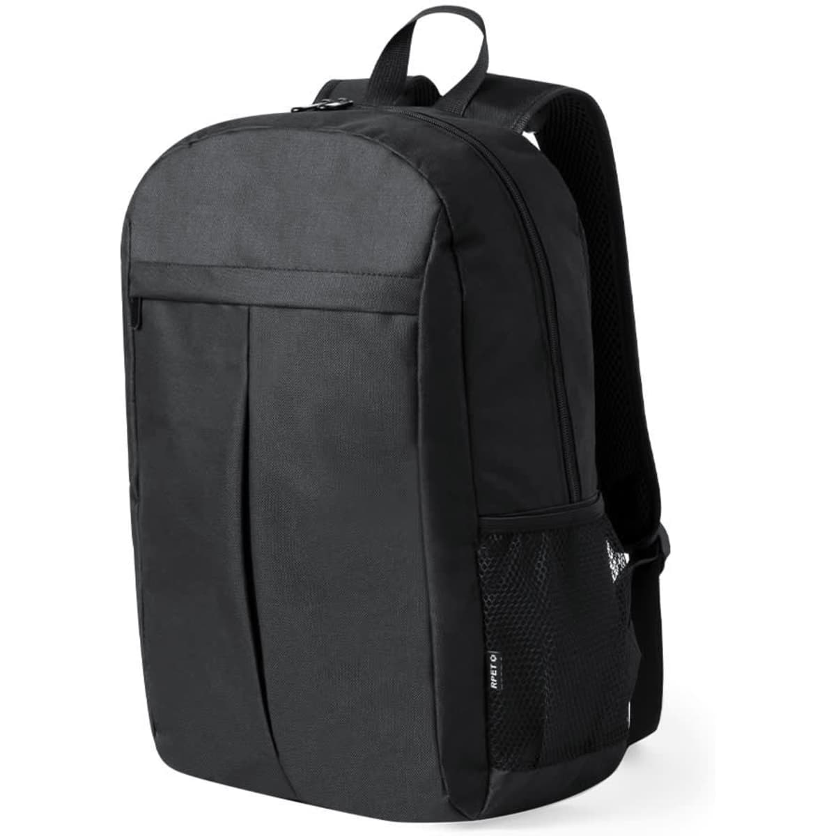 A black Amurax backpack featuring a main compartment, side mesh pocket, and a branded logo.