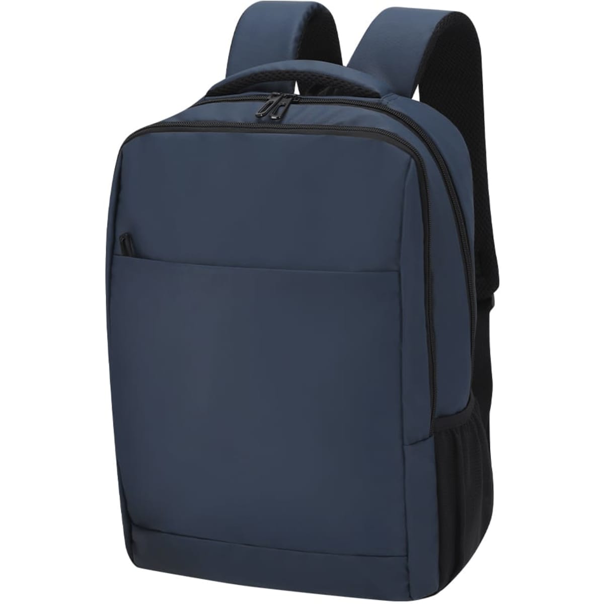 A blue backpack with two shoulder straps, featuring a large compartment and a front pocket. It has a logo on it.
