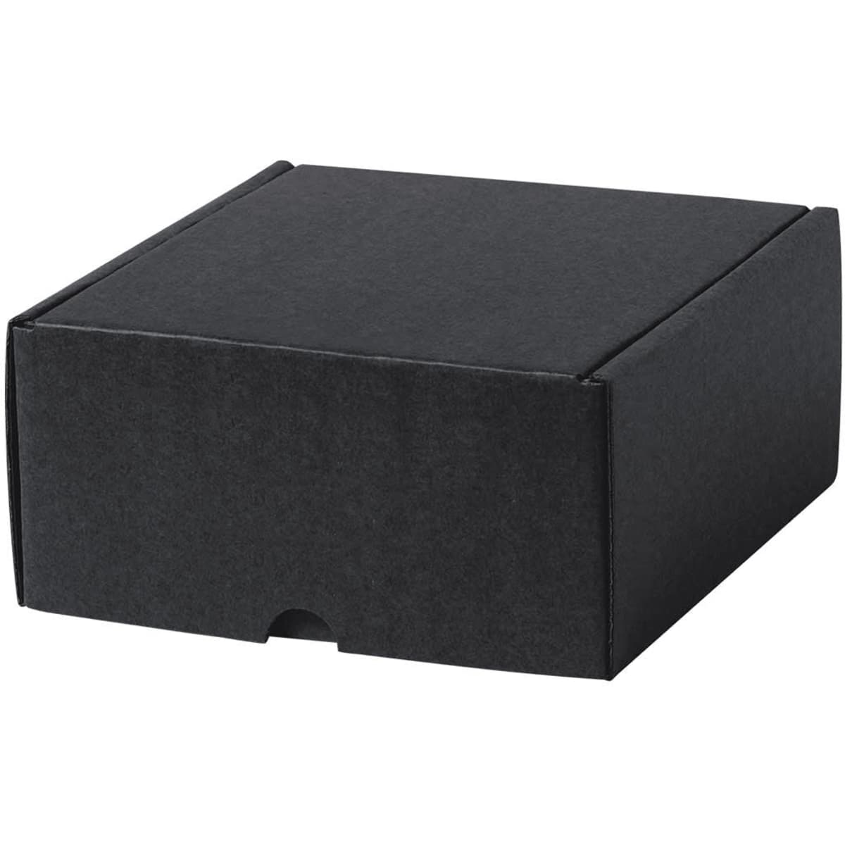 A black gift box with a sliding lid, featuring a smooth surface and no visible branding.