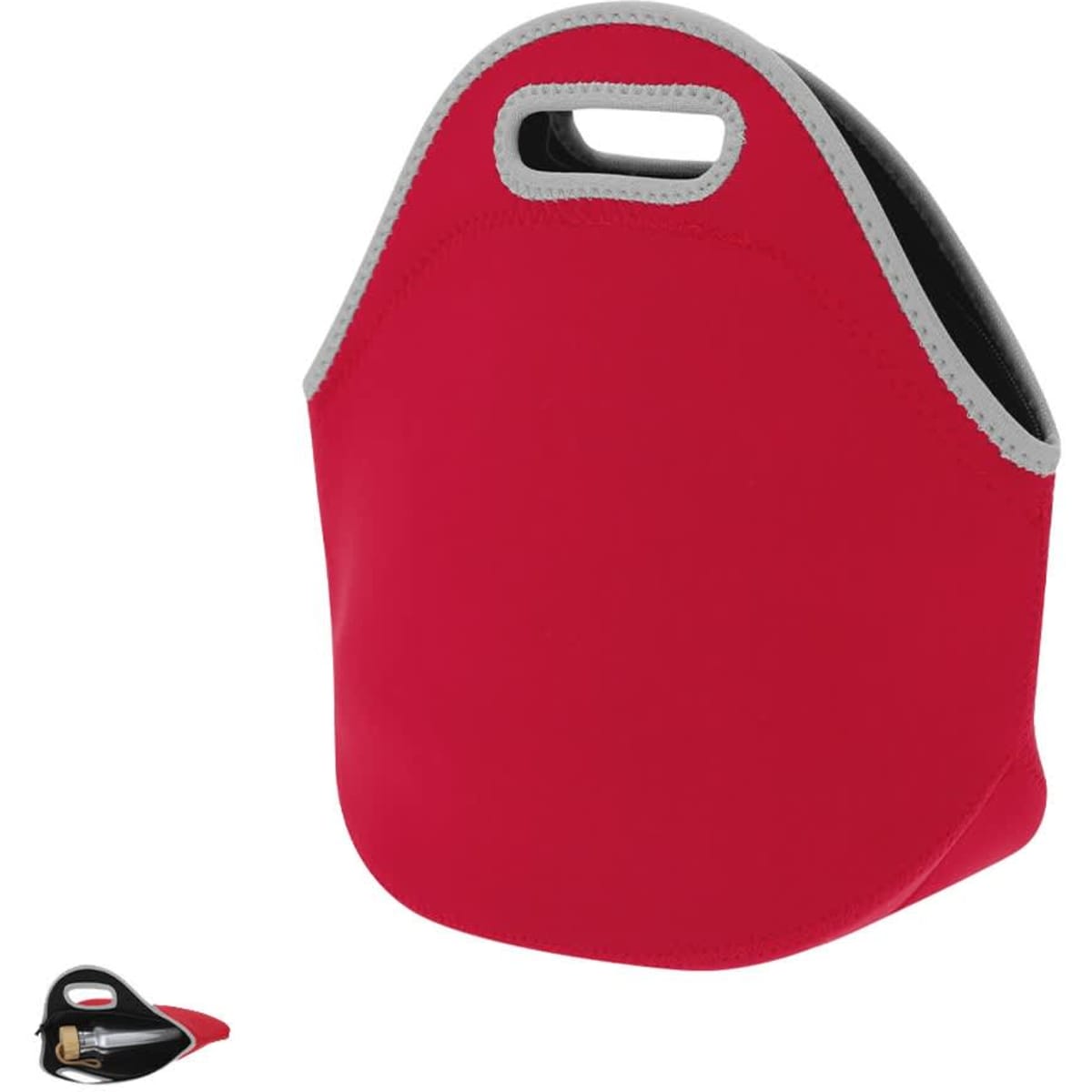A red Fonzor cooler bag with a black interior and carrying handles, featuring a logo.