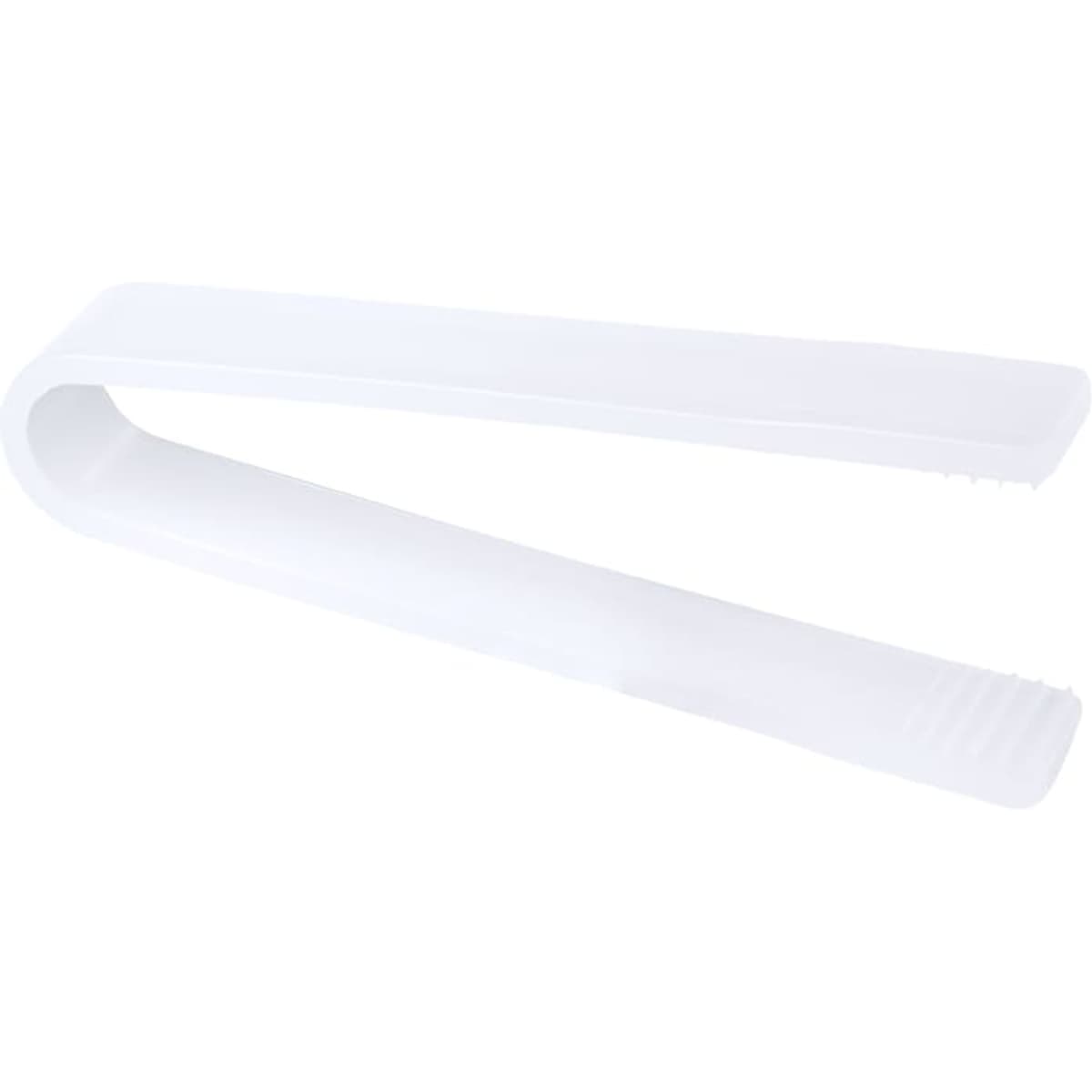 A white Kubits tool with a curved design, resembling a clip or tongs, suitable for various uses.