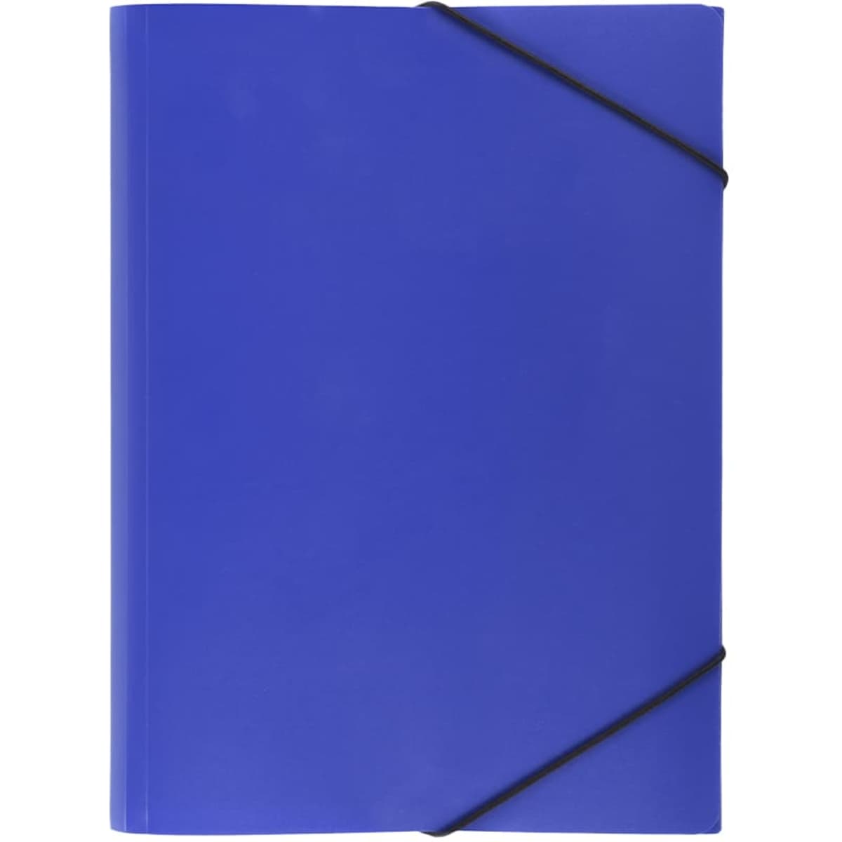 A blue compendium featuring an elastic closure and a smooth finish, suitable for office use.