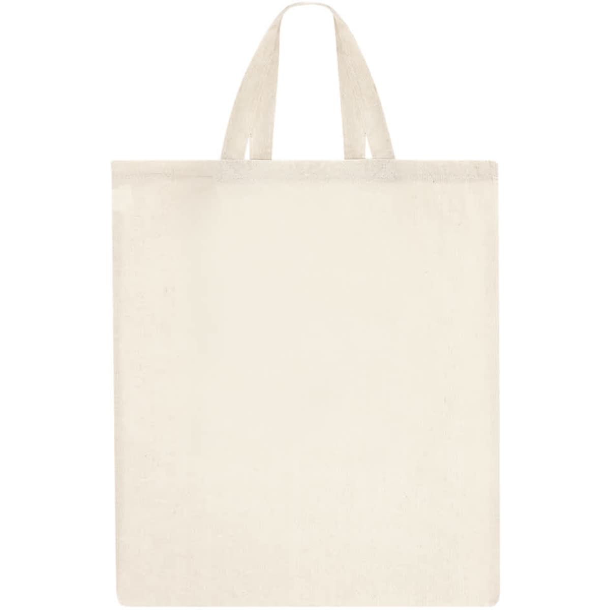 A cream tote bag with two handles and no visible branding or patterns.