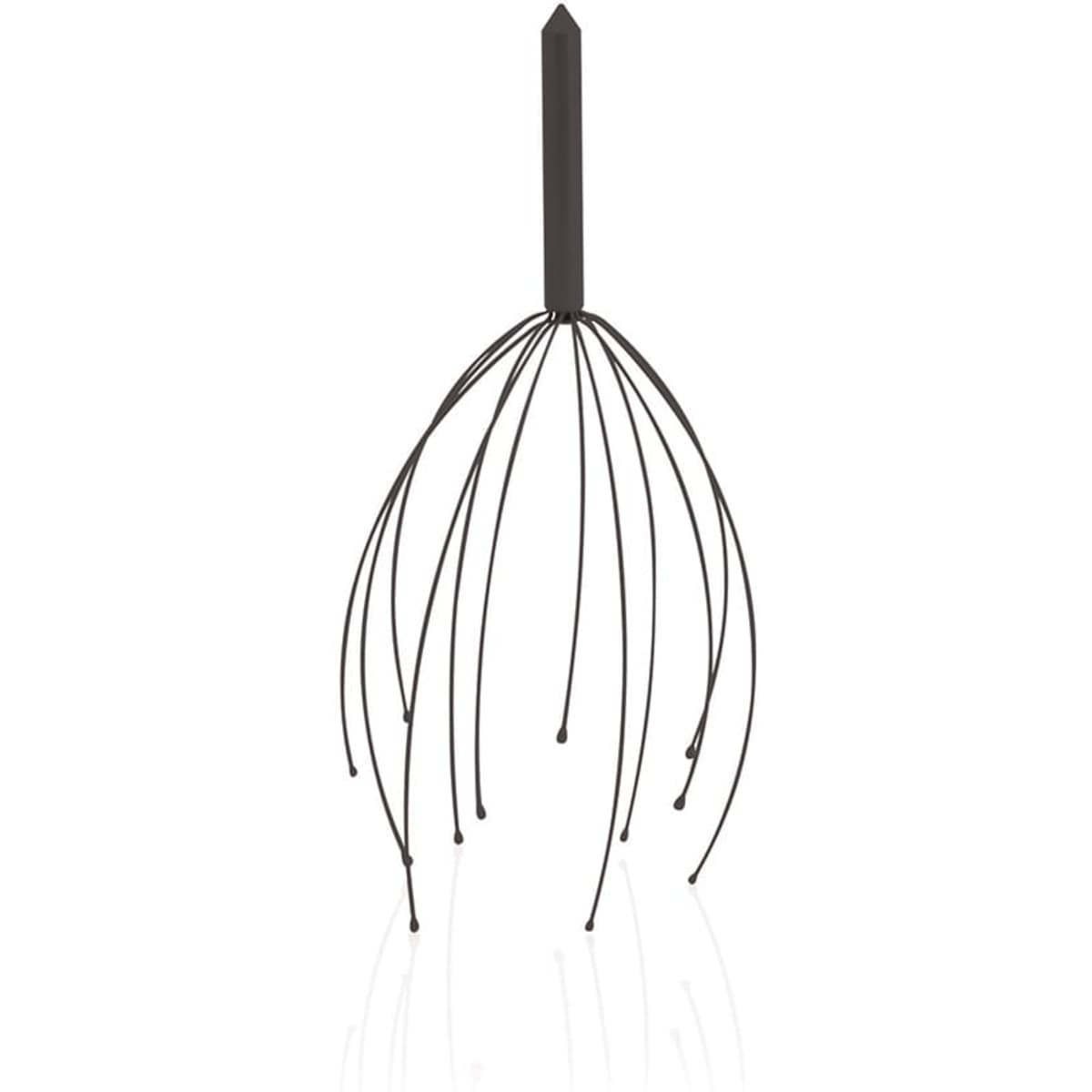 A black Citus Massager featuring a spiked top and multiple flexible fingers extending outward for massage purposes.