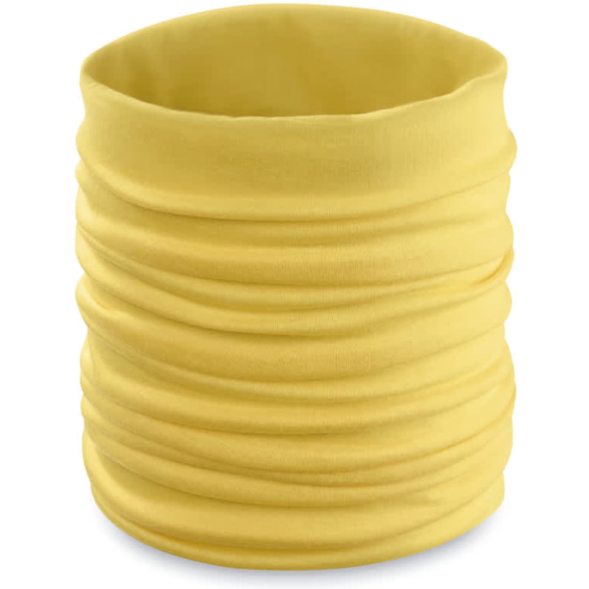 A yellow Cherin Neck Warmer with a textured, gathered design. It is a versatile accessory for warmth.