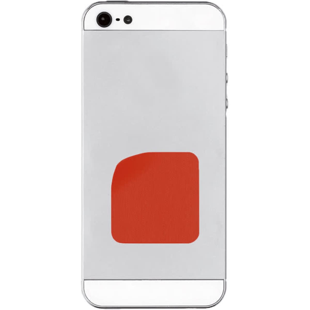 A cleaning cloth for phone and technology, featuring a white background and a red area. It has a logo.