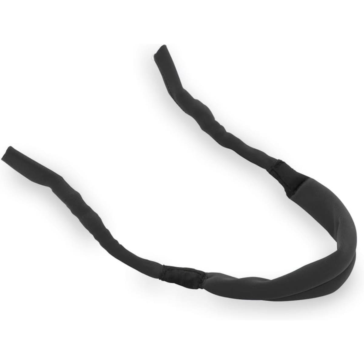 A black multipurpose glasses strap designed for leisure and outdoor use. It features a flexible and secure design.