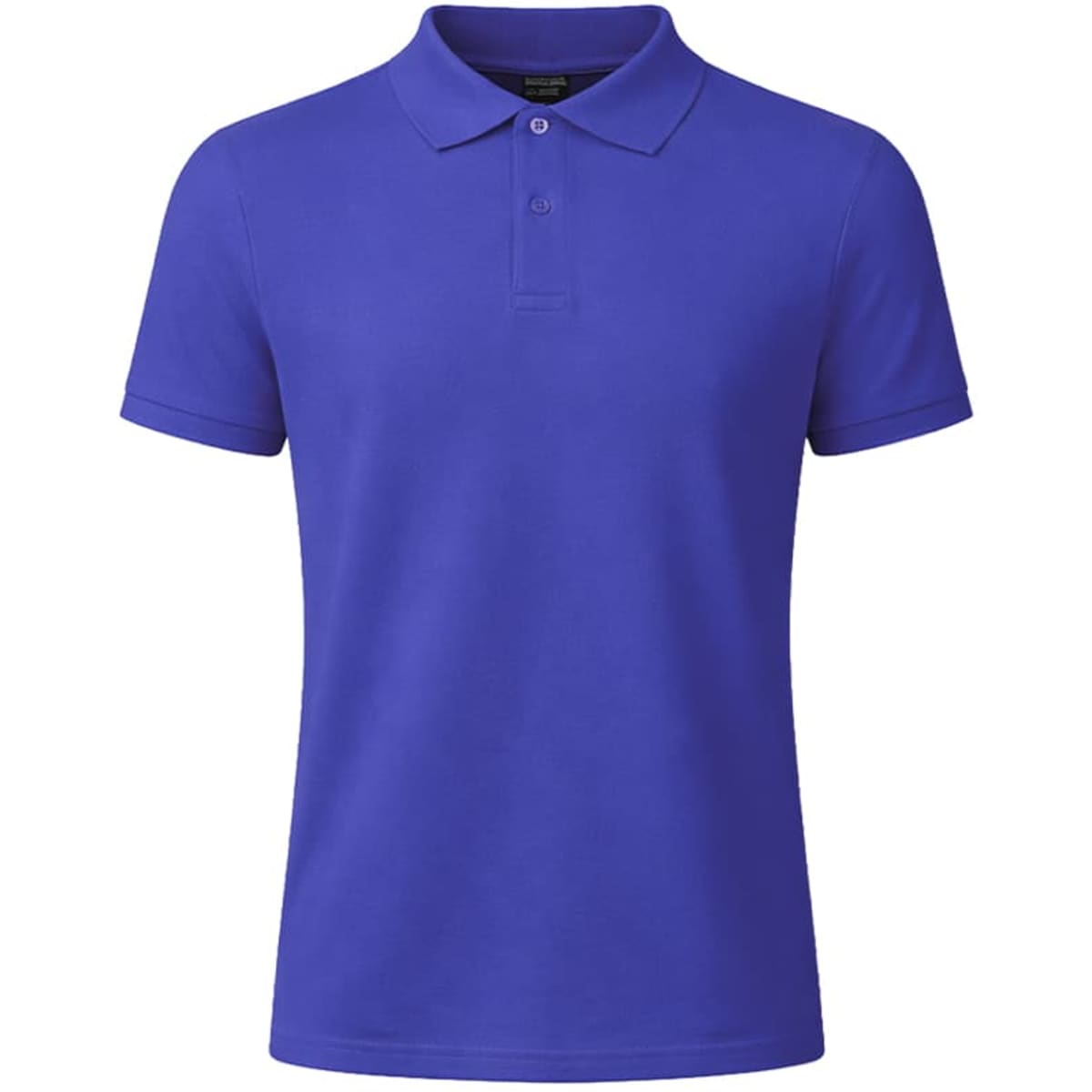 A purple polo shirt with a classic collar and placket, featuring a subtle branding logo.