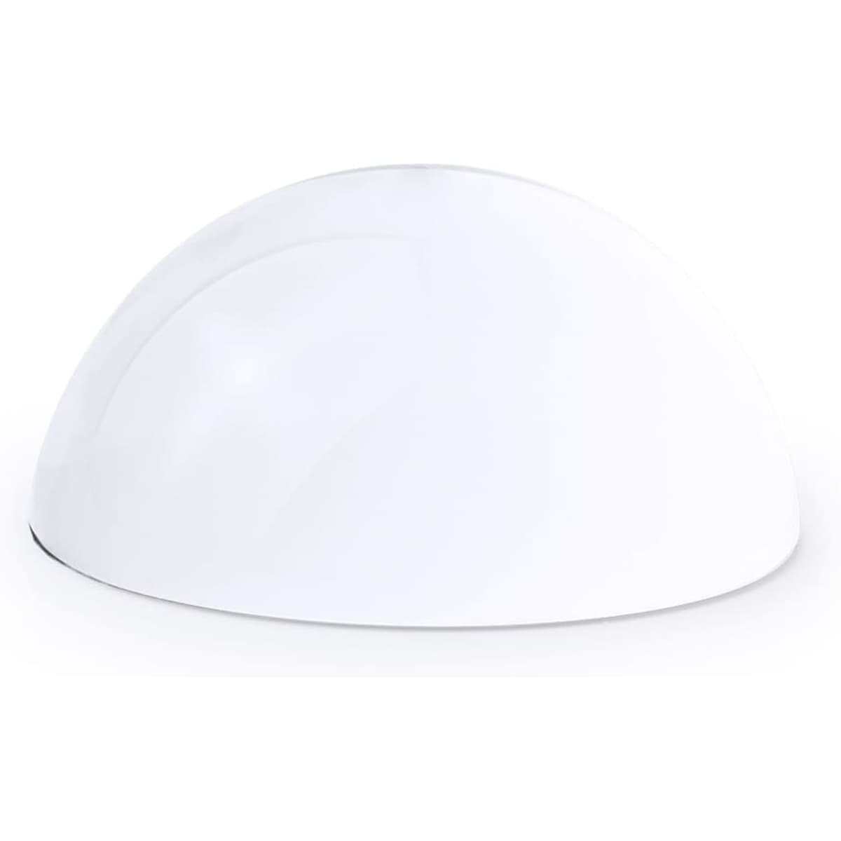A white dome-shaped cover with a smooth surface, featuring a logo. Ideal for homeware use.