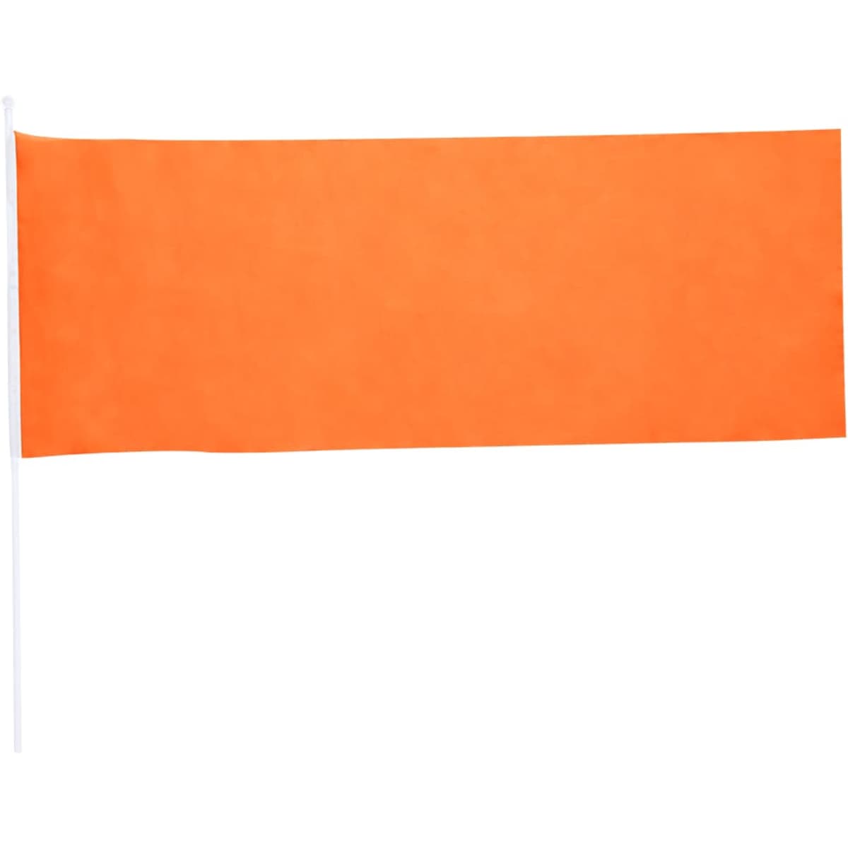 An orange flag with a white pole, suitable for exhibitions and events.