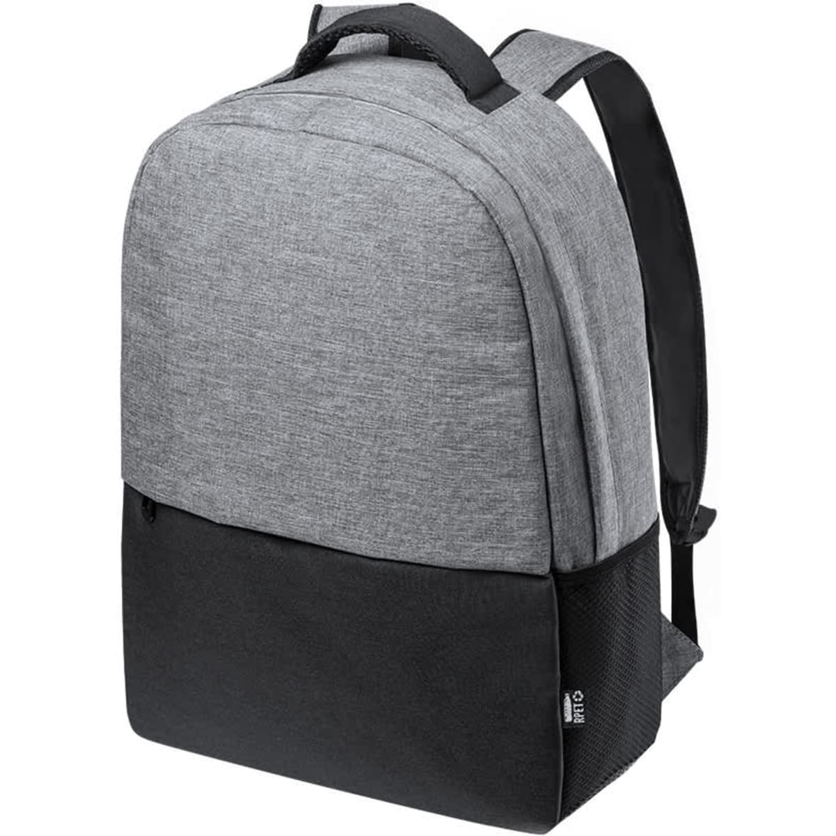 A grey and black Terrex Backpack with a textured finish and a logo, featuring padded shoulder straps.