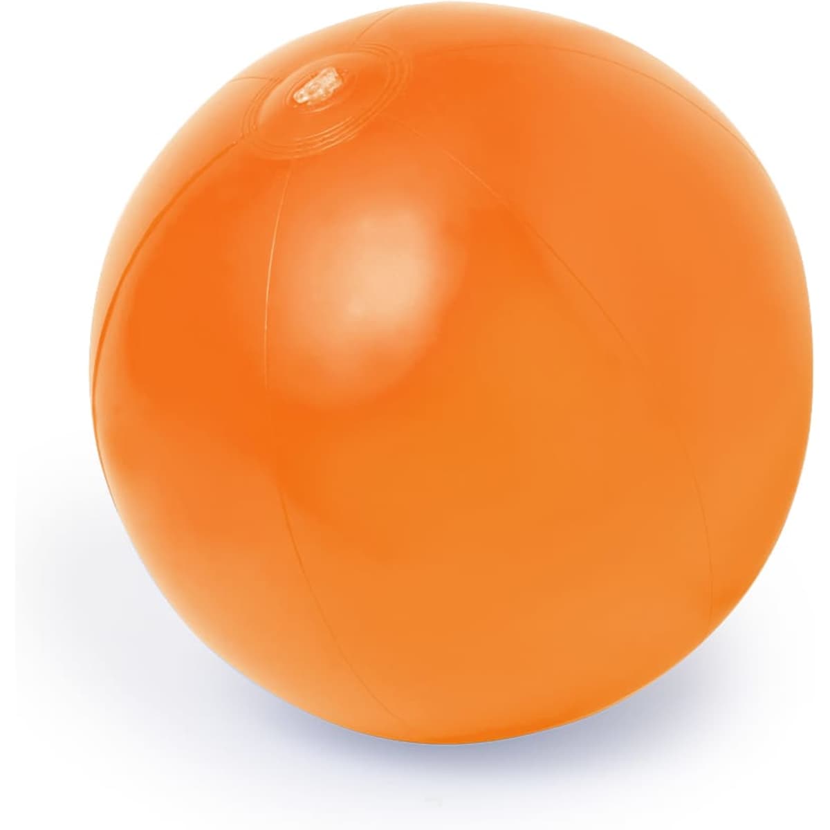 An orange inflatable ball with a smooth surface, suitable for leisure and outdoor activities.