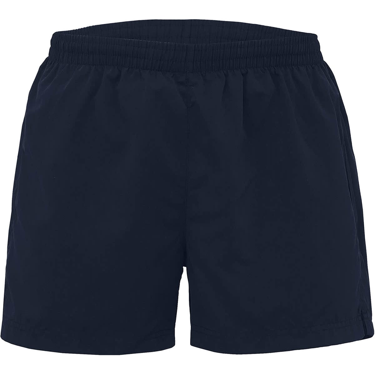 Active shorts for women in navy blue, featuring an elastic waistband and a simple design. Includes a logo.