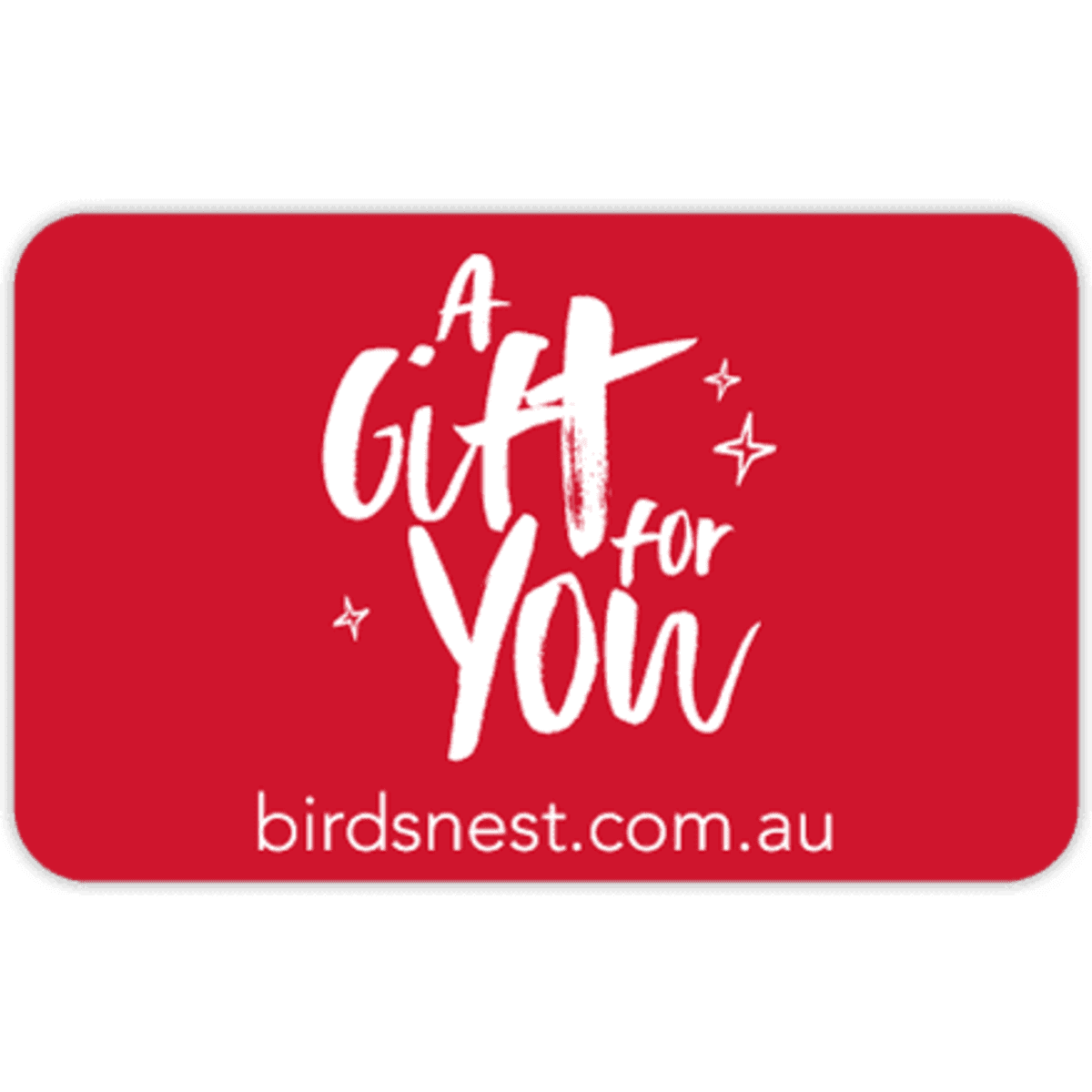 A red plastic card with a logo and decorative text, featuring the phrase "A Gift for You".