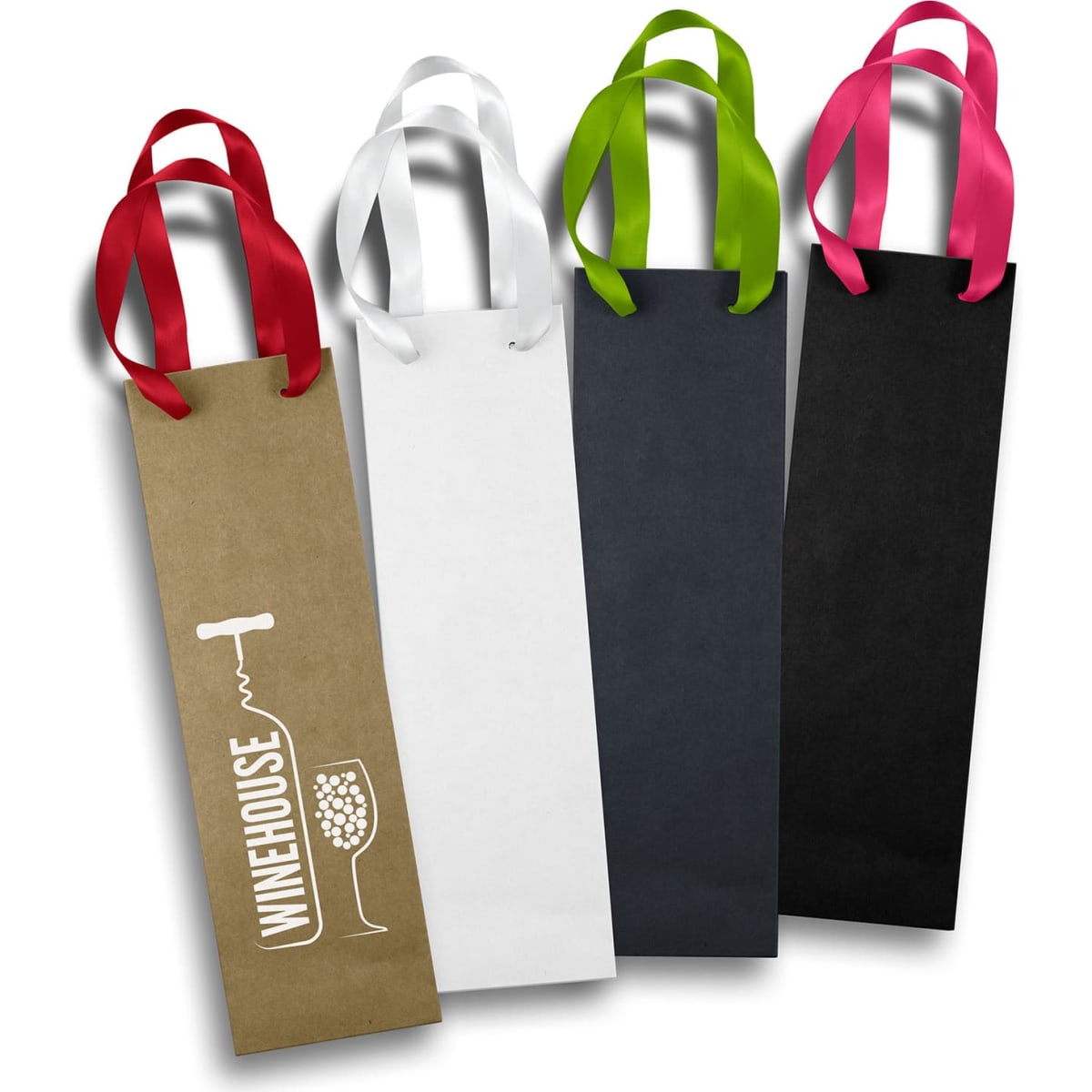 Wine Ribbon Handle Paper Bag