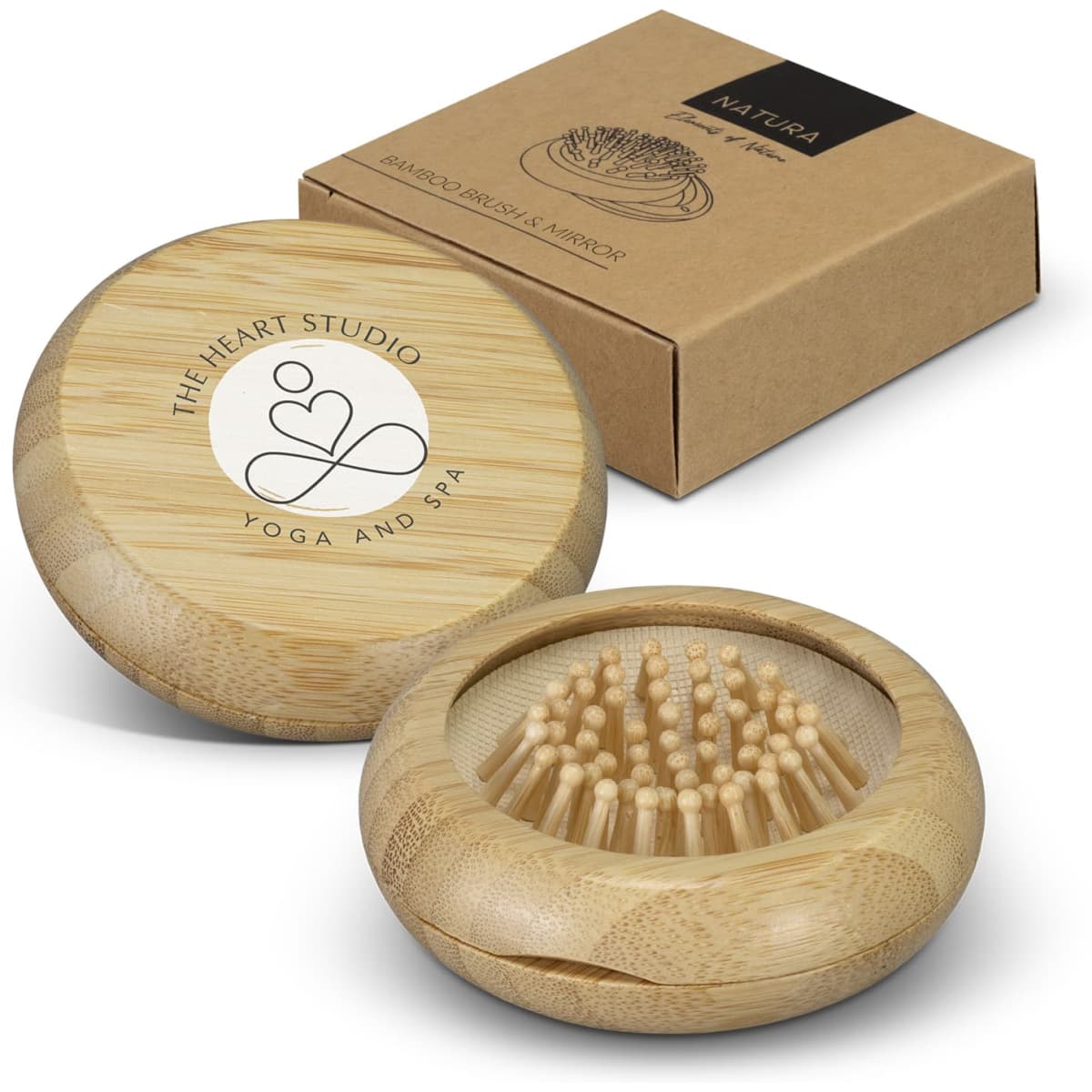NATURA Bamboo Brush and Mirror