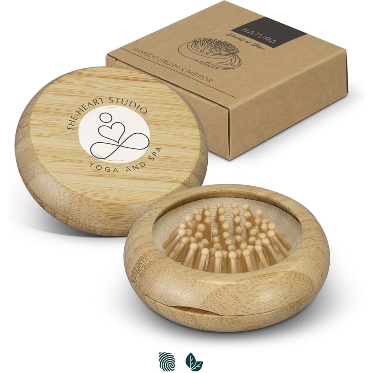 NATURA Bamboo Brush and Mirror