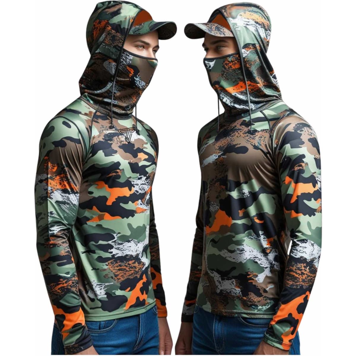 Sublimated Long Sleeve Hodded Tee with Snood
