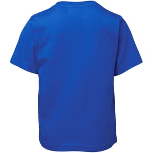 A blue short-sleeved children's t-shirt with a plain back and no visible logos.