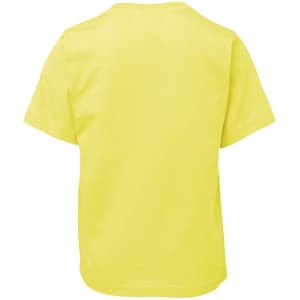 A bright yellow children's t-shirt featuring a classic short sleeve design and a plain back.