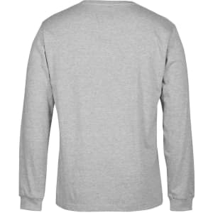 A grey long-sleeve T-shirt featuring a plain back design and standard fit. Has a logo on the label.